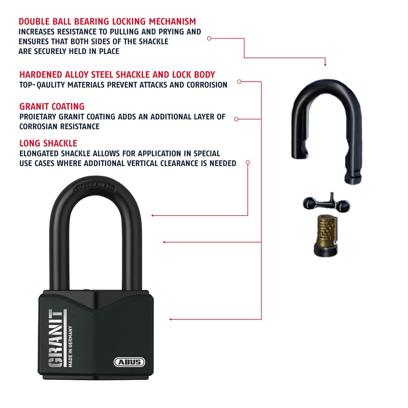 ABUS 37/55MB50 KA Granit Alloy Steel Padlock Keyed Alike (Code