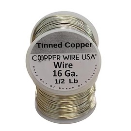 1/2 Lb. Tinned-Copper Bus Bar, Wire, Solid (Soft) Annealed Uninsulated (16 AWG. - 63 Ft Spool)