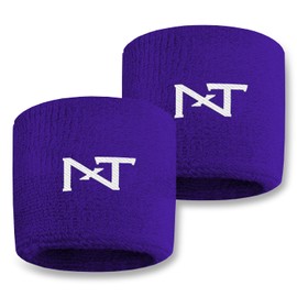 Nxtrnd Wristbands for Football, Wrist Sweat Bands, Sold as a Pair (Purple)