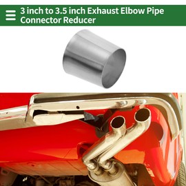 Motoforti Mandrel Exhaust Bend Elbow Concentric Reducer Car Exhaust Pipe Tubing Piping Adapter 3" OD to 3.5" OD 304 Stainless Steel Silver Tone 4 Pcs