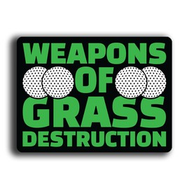 Funny Golf Stickers – Choose from 10 Humorous Designs – Durable Waterproof Vinyl Decals for Cars, Golf Carts, Laptops, Windows, Bumpers & More – 5 Inch (Grass Destruction)