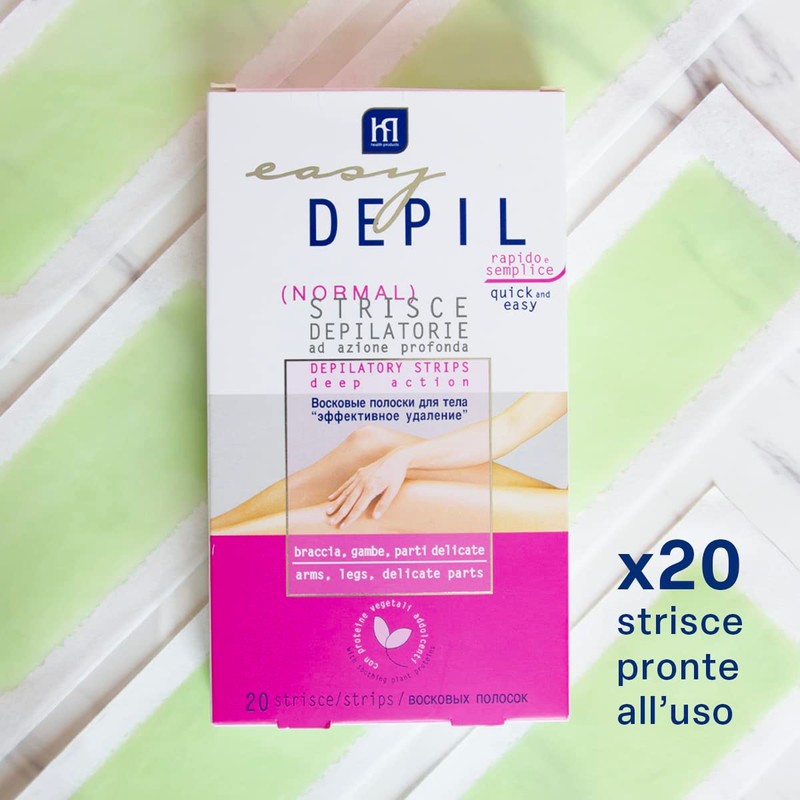 Easy Depil KIT DI 40 STRISCE DEPILATORIE CORPO (Gambe, Parti