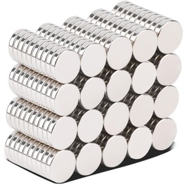 MIN CI Pack of 200 Small Magnets Strong 10 x 2 mm Mini Magnets Round Fridge Magnets for Notice Board, Whiteboard Magnet for Crafts