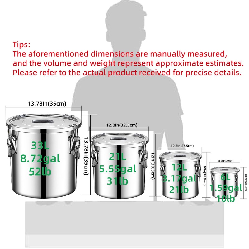 Verdeho 304 stainless steel food storage containers with lids lock