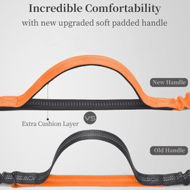 iYoShop Retractable Hands Free Dog Leash - Dual Handle Bungee Waist Leash for Small, Medium and Large Dogs (Medium/Large, 25-150 lbs, Orange)