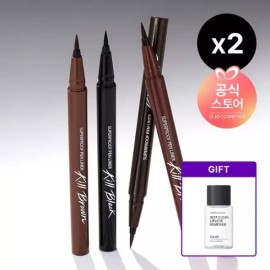 Clio 수퍼프루프 펜라이너 x2 [사은]립앤아이리무버미니 [[0002]002 브라운 001 블랙] Superproof Pen Liner x2 [Gift] Lip and Eye Remover Mini [[0002]002 Brown 001 Black]