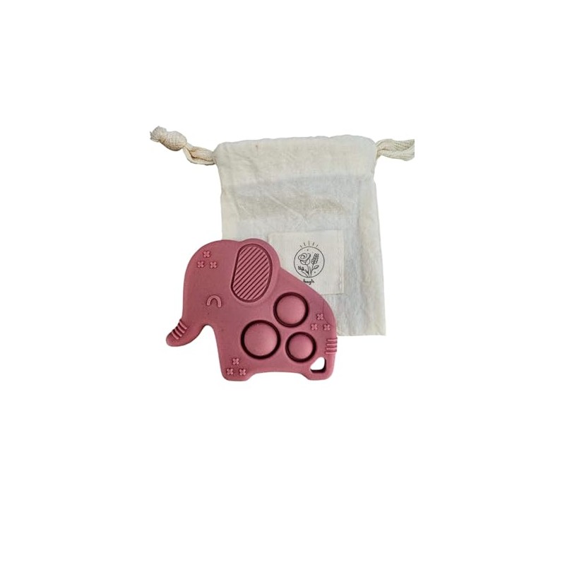Mordedera Libre de BPA elefante (Rosa Salvaje)