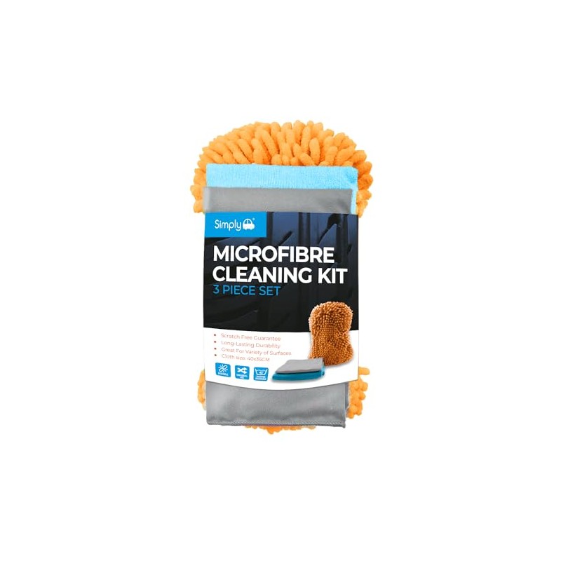 Simply Auto Microfibre Car Wash Cleaning Kit, 1 x Microfibre