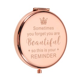 KINMES Valentines Day Gifts for Girls Women Inspirational Compact Mirror for Women Birthday Gifts Young Women Stocking Stuffer for Daughter Sisters Wife Mom Grandma Friends