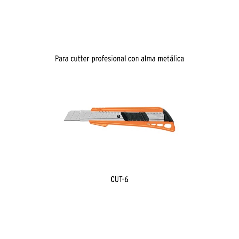Truper REP-CUT-6, Cuchillas de repuesto para cutter de 18 mm,