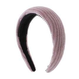 Motique Accessories Two Inch Thick Ribbed Velour Headband for Girls - Pink