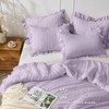 JOLLYVOGUE Lavender King Comforter Set, 3 Pieces Seersucker Comforters King