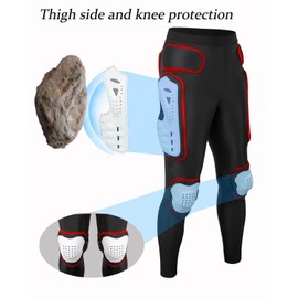 Motorcycle Riding Pant - Adult Youth Motocross Protectvie Gear, Dirt Bike Gear Pant with Armor for ATV Cyling Skateboard (US, Alpha, XX-Large, Regular, Regular, Red)