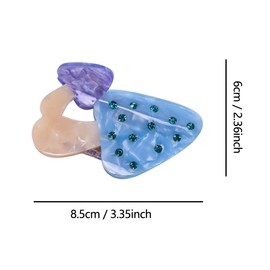 Funny Mushroom Hair Clips,Cellulose Acetate Hair Clips,Big Claw Clips for Girl,Hair Accessories,Gem Blue