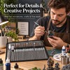24-Brush Artist Paint Brush Set with Palette Knife & Storage