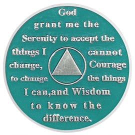 2 Year Sobriety Coin AA Chips and Medallions - Sun Mountain River Scene - 1-20 Year Sober Token Celebrating Sobriety - Alcoholics Anonymous Gifts - Sobriety Gifts for Men Women