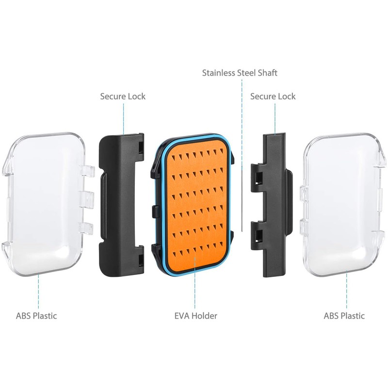 Gonex Fly Fishing Boxes - Two-Sided Waterproof, Lightweight, Easy Grip,