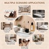 2 Pcs Mini Round Ceramic Toothbrush Holder (White+Black)