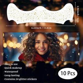 10 Pcs Glitter Freckles,Glitter Freckles Face Tattoo,Gold Blocking Cute Make up for Women Girls Music Party Festival,Festivals, Daily Makeup, for Women and Girls(Gold Blocking)