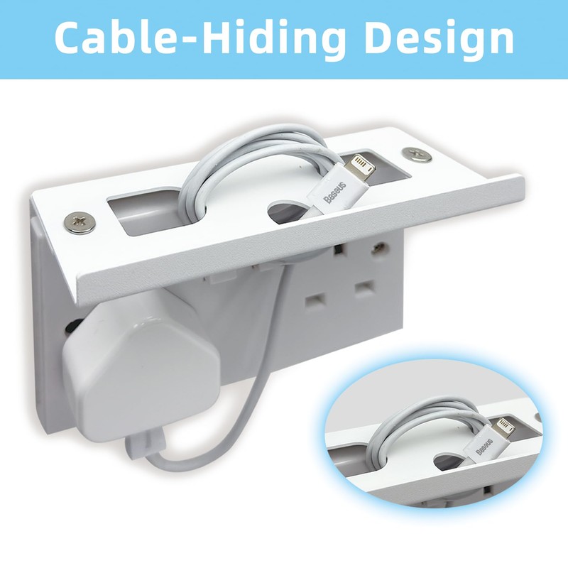 Double Socket Speaker Shelf, Outlet Shelf Wall Holder for Kitchen