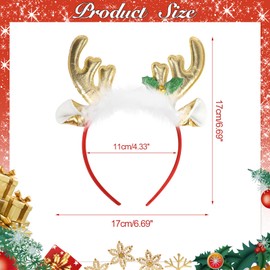 HOWAF Christmas Headbands Christmas Hair Accessories, Christmas Hair Bands reindeer headband Christmas Hair Clip Snap Hair Clips Santa Christmas Hair Barrettes Christmas Accessories Christmas Presents