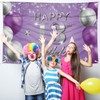 JOYKY Happy 13th Birthday Banner, Purple Silver 13th Birthday Party