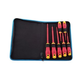 Jonard Tools TK-70INS 7 Piece Insulated Screwdriver Set with #1, #2, and #3 Phillips & Four Cabinet Slotted Insulated Screwdrivers