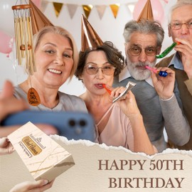 Leebbsin Birthday Gifts for Women, 50th Birthday Gifts Wind Chimes, Happy 50 Years Old Birthday Gifts for Women Friendship, Best Friends, Coworker, Sister, Mom, Wife, Female, Best Birthday Gift Ideas