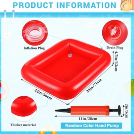 FillTouch Rectangular Inflatable Serving Bar Floating Drink Holder for Pool Inflatable Cup Holders Hot Tub Accessories for Adults Swimming Fun Drink Floats for Swimming Pool Party(Red)