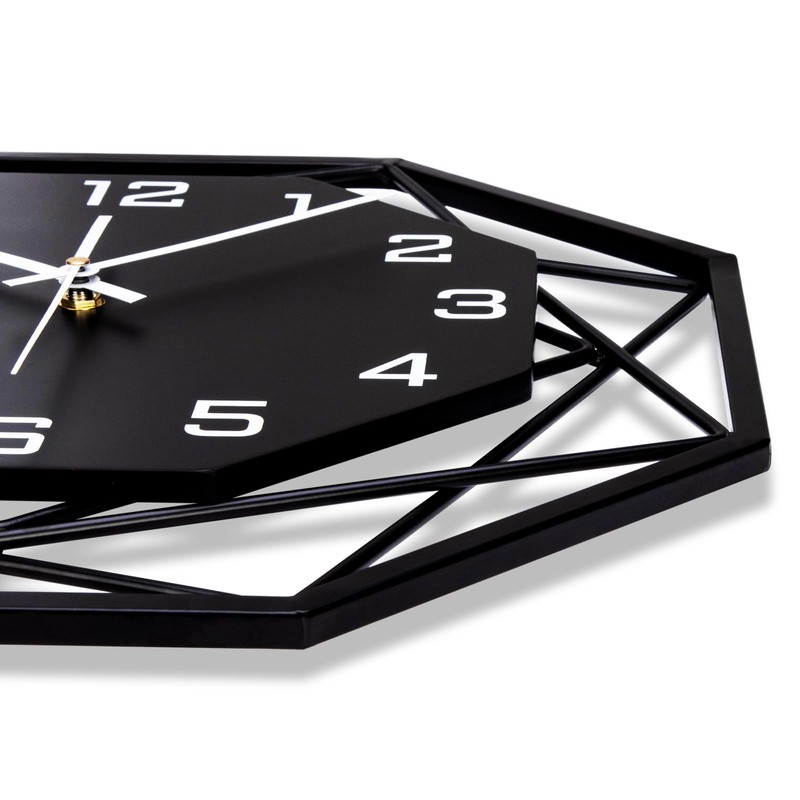 VIVILINEN 12inch Wall Clock 3D Metal Modern Wall Clock Slient
