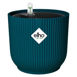 elho Vibes Fold Round with Self-Watering System - Flower Pot for Indoor Use - Diameter 18 cm - Blue/Deep Blue
