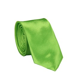 Emmas Style casual 5cm solid color tie. A narrow version of British men's tie(Fluorescent green)