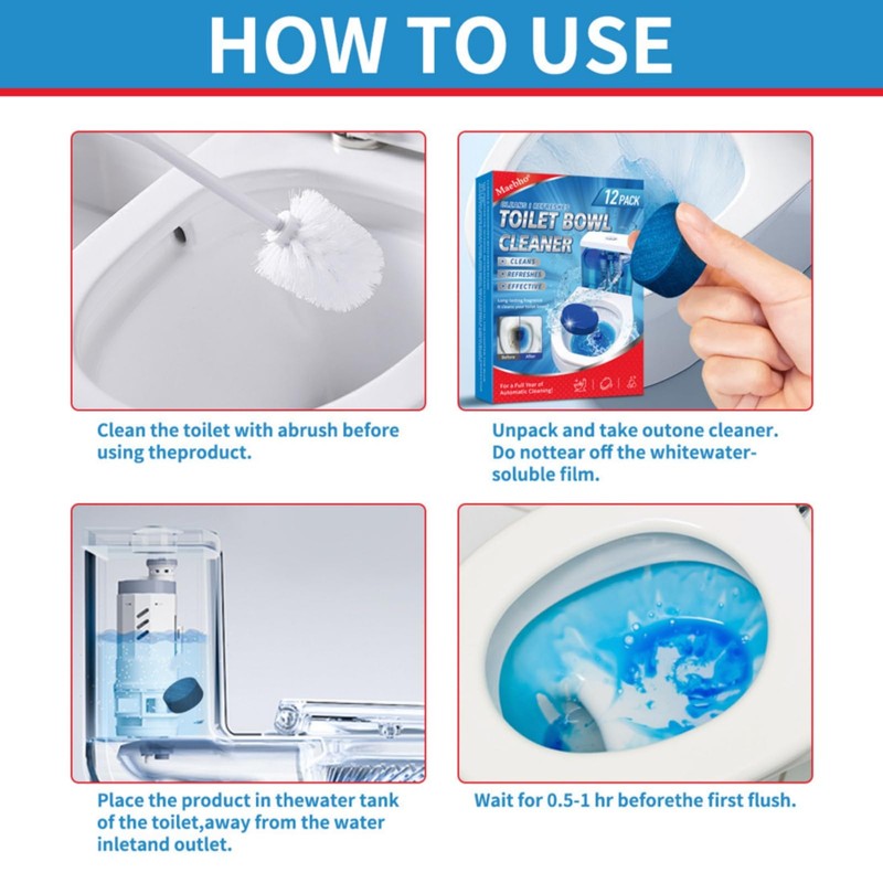 NiTa HyHy Automatic Toilet Bowl Cleaner Tablets,Put in the Toilet