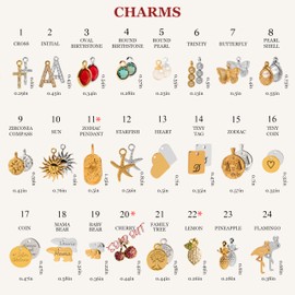 Add-on Charms, Initial, Zodiac, Birthstone, Heart, Moon, Sun, Stainless Steel Charms for Bracelets, Valentine’s Day Gift for Her – Add-on-charms