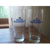 Henry Weinhards 2 VTG HENRY WEINHARD’S BEER PINT glasses, CELEBRATING BUSINESS   since 1853