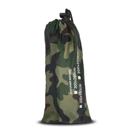 Tent Tarpaulin Rainproof Portable Camouflage Tent Tarpaulin Leaf Camping Shelter for Outdoor Hiking Hunting (3 x 2.9 m)