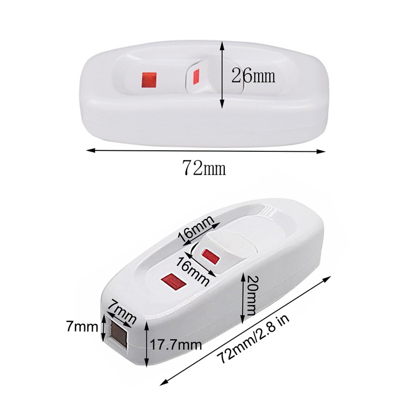 BuxiuGK 2 Pcs Inline Light Switch,AC 250V 10A Low Profile