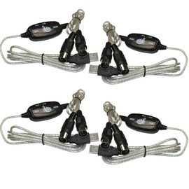 UCCKEYI 4Pcs USB in-Out for MIDI Interface 6.6ft / 2m Cable Converter Compatible with PC Music Keyboard Adapter Cord