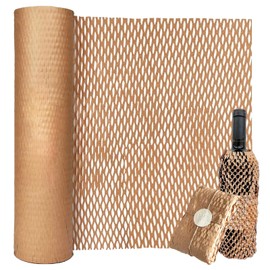 Honeycomb Packing Paper Roll 30cm x 10M, Bubble Wrap Alternative, Brown Packing Paper, Cushioning Wrap Paper for Moving House, Gift Packing, Shipping