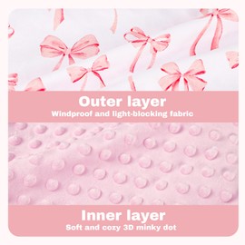 DAYEEBALL Baby Car Seat Cover, Minky Carseat Cover Baby Girl, Peekaboo Opening Infant Car Seat Cover, Warm Baby Car Seat Canopy for Winter, Pink Bow