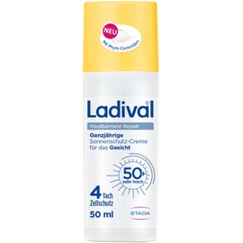 Ladival Skin Barrier Repair Sun Cream Face SPF 50+, Moisturising Cream for Tendency to Neurodermatitis and Stressed Skin, Regenerates the Skin Barrier, with Prebiotic & Phyto-Ceramides, 50 ml