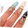 Beavorty Glamorous Manicure Tail Ring Set 4pcs Rhinestone Nail Charms