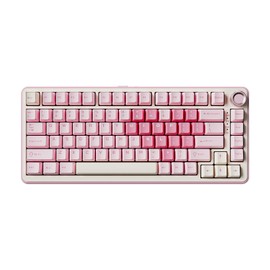 YUNZII B75 PRO Wireless Mechanical Keyboard,75% Layout with Knob,Hot Swap Gasket Custom Structure,Creamy Pre-lubed Switches,RGB Backlit,Bluetooth/Type-C/2.4G for Win/Mac(Milk Switch,Pink)