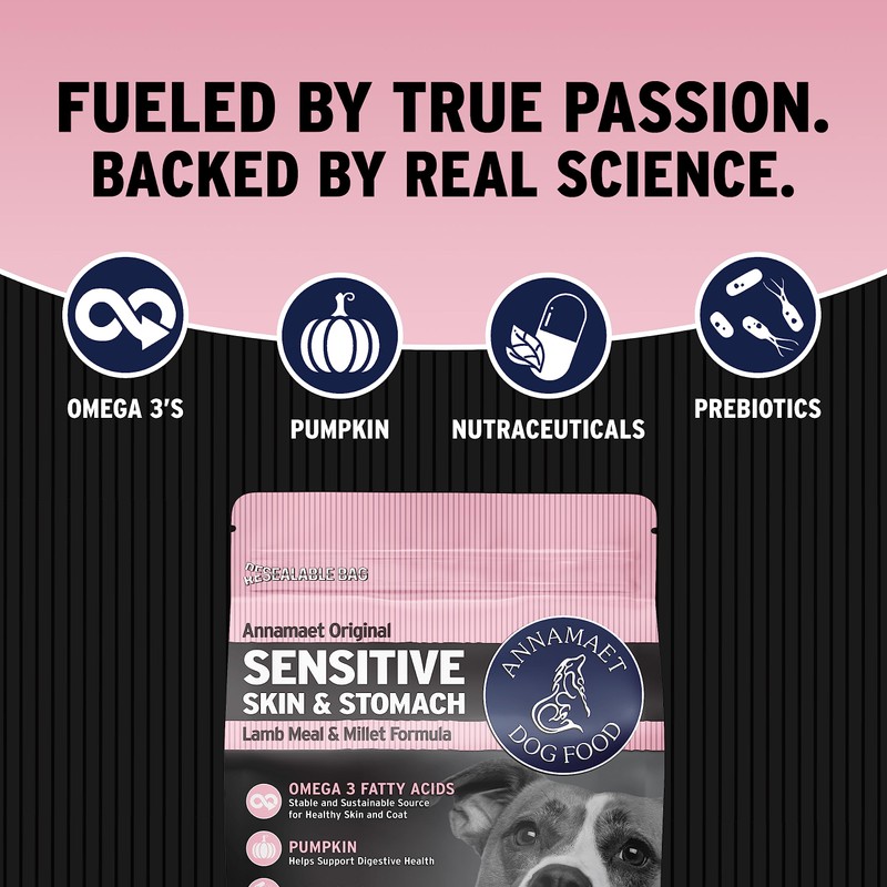 Annamaet Original Sensitive Skin & Stomach Dry Dog Food, (Lamb,