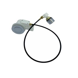 VTD Pedicure Spa Parts REPLACEMENT Sprayer Head/3-way Faucet Mixer/Overflow Kit/P-Trap/Stopper/Spa Led Light/Power Control/Air Button/UPC Hot Cold Hose/Drain Pump (Silver - OVERFLOW Kit)