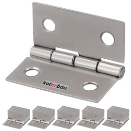 KOTARBAU® Set of 25 Furniture Hinges 30 mm Furniture Hinge Cabinet Hinge Nickel Rolled Hinges Folding Piano Band Connector Box Tape Tool Boxes