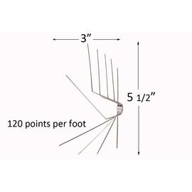 Nixalite Wall-Mounted Bird Spikes Premium Model W (10 ft, 5-2 ft. Strips)