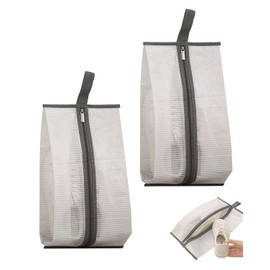 AORHOFJ Pack of 2 Shoe Bags, Travel Shoe Bag, Waterproof TPU Mesh Shoe Bag, Travel Zipper Shoe Bag for Men and Women, Home Storage Bag, Large Transparent Shoe Organiser