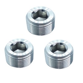 HongBoW Hardware 3 Pcs 3/4" NPT Stainless Steel 304 Internal Hex Countersunk Thread Socket Pipe Plug(Thread O.D: 1.05")