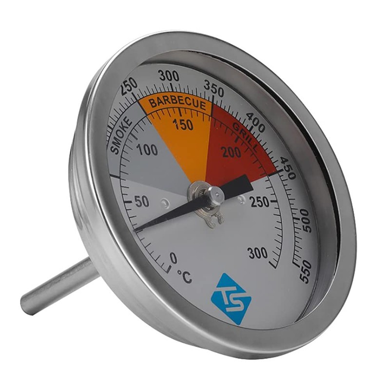 ANCLLO Flaming Coals ReCalibratable BBQ Smoker Thermometer Gauge